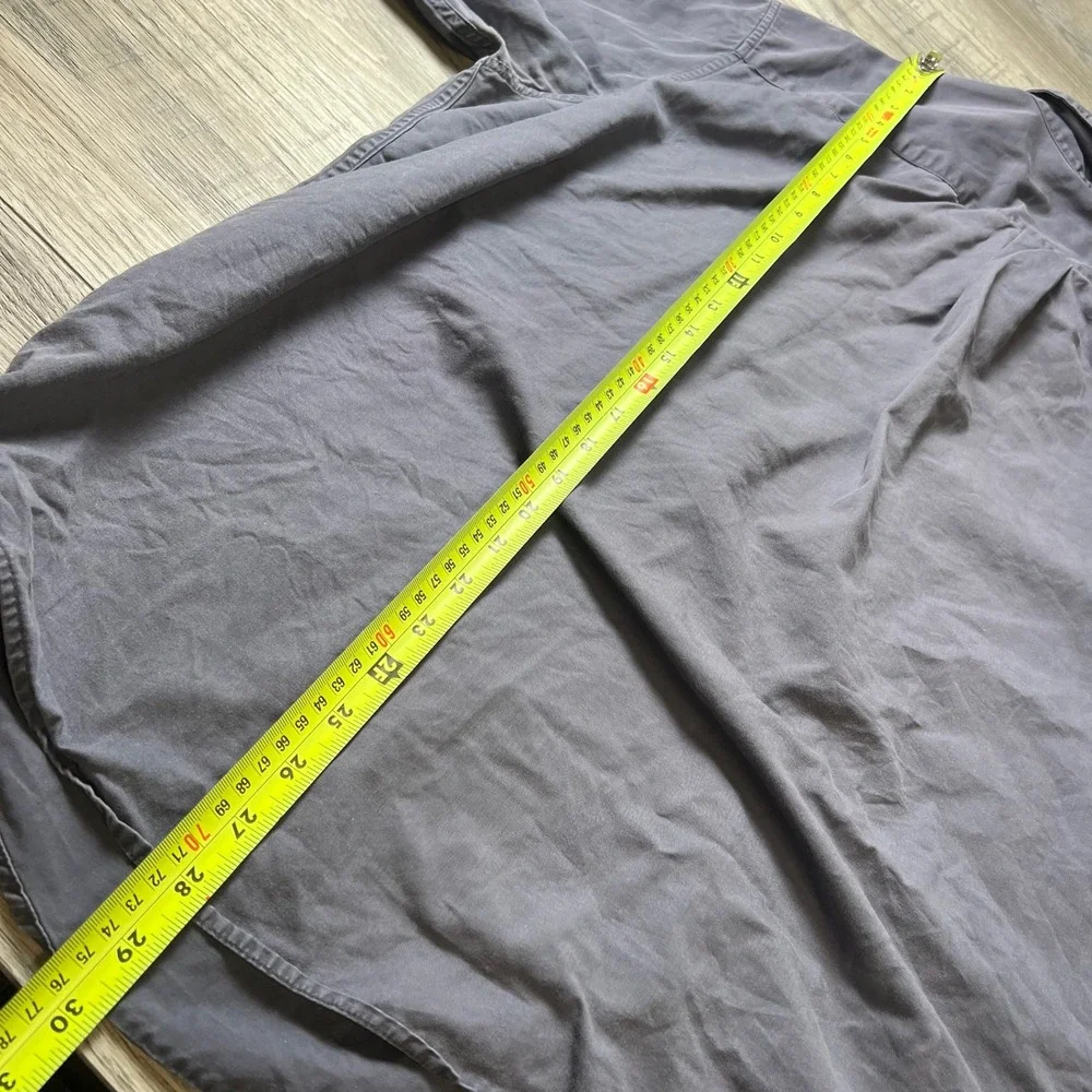 Eddie Bauer Button Down Shirt Men XL Gray Long Sleeve Cotton Outdoor Classic V17